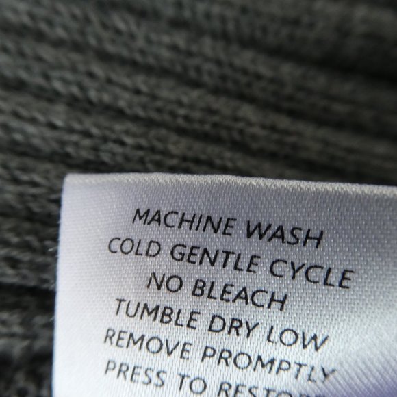 Organic Cotton Eileen Fisher Cardigan Long Waterfall Gray Ribbed Knit Cuffs Hem - Picture 5 of 6